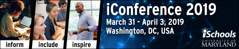 banner with words "iConference 2019"