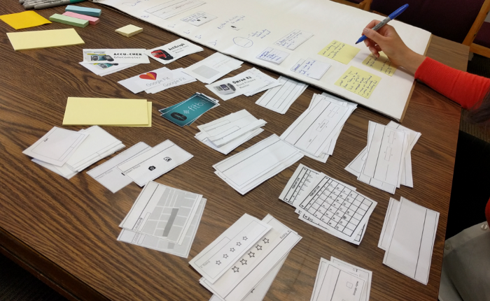 pieces of paper on a brown table