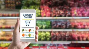 Grocery shopping on phone