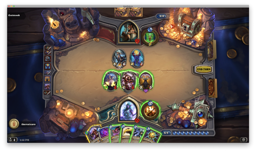 hearthstone game interface