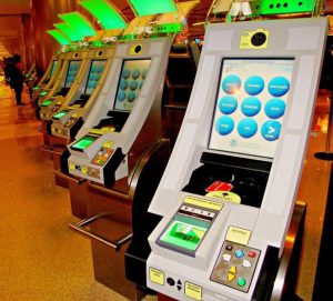 A row of kiosk at the Los Angeles International Airport (LAX) with built-in EZ Access® keypad