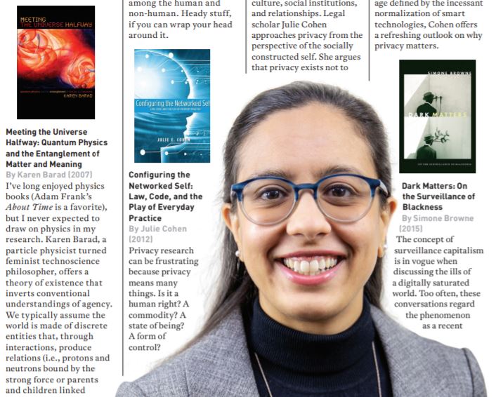 photo of Priya Kumar with news articles being her